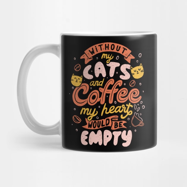 Cats and Coffee Cute Funny Cat Gift by eduely